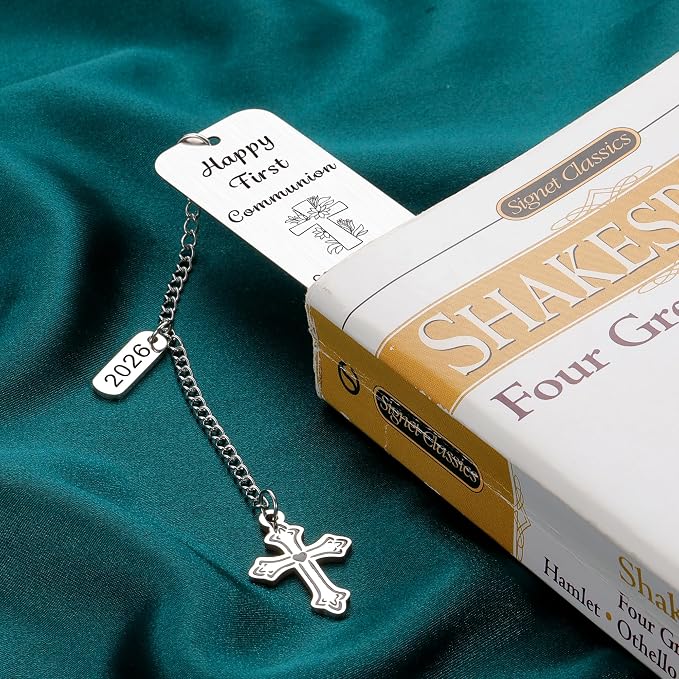 First Communion Gifts for Girls First Communion Gifts for Boys Women Men 1st Holy Communion Bookmark Baptism Confirmation Gifts for Teen Christian Religious Easter Gifts for Kid Easter Basket Stuffers
