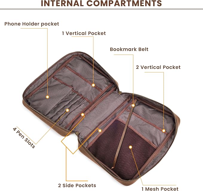 LEATHER VILLAGE Handmade Vintage Genuine Leather Embossed Bible Cover for Men & Women - Large Protective Bible Case & Organizer for Church, Travel & Study Christian Religious Antique Bookmark- Brown