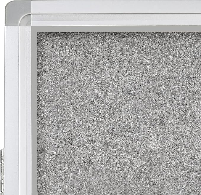 A AIRLLEN Enclosed Lockable Bulletin Board 24 x 36 Inch Indoor Notice Board with 2 Keys – Wall Mounted Felt Acrylic Display Case Aluminum Frame for Office, School, Hallway