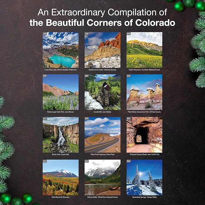 MICASA PRESS Colorado 2026 Wall Calendar 12 Month | 12" x 24" Open | Thick & Sturdy Paper | Holiday Gift | Travel Calendar 2026