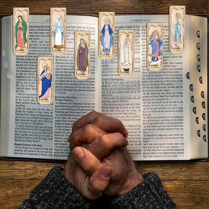 Virgin Mary Christian Bookmarks: 30 Pcs Magnetic Religious Bookmarks, Our Lady of Guadalupe & Fatima Catholic Designs, Bible Study Gifts for Men and Women, Religious Accessories for Prayer Devotion