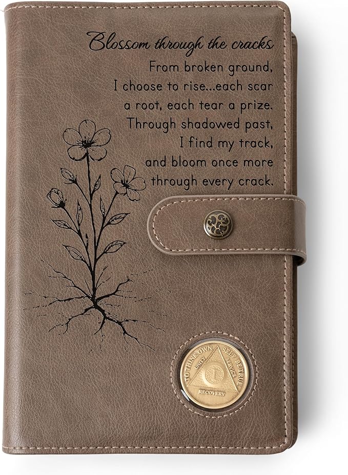 Custom Design AA Big Book & 12 Steps and 12 Traditions Book Set Cover, Alcoholics Anonymous Gifts, Fits 2 Hardcover AA Books, AA Coin Holder