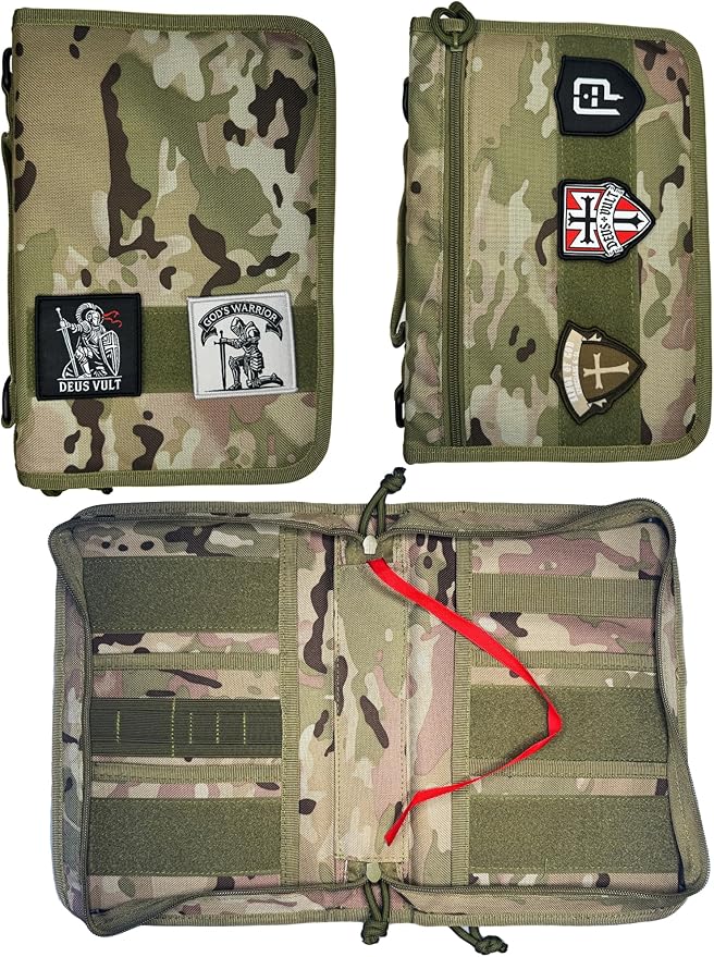 Tactical Bible Case For Men, Bible Cover For Men, Gift For Women, Bible Book Cover, Bible Cover Case With Patches, Great Christian Gift for Friends and Family