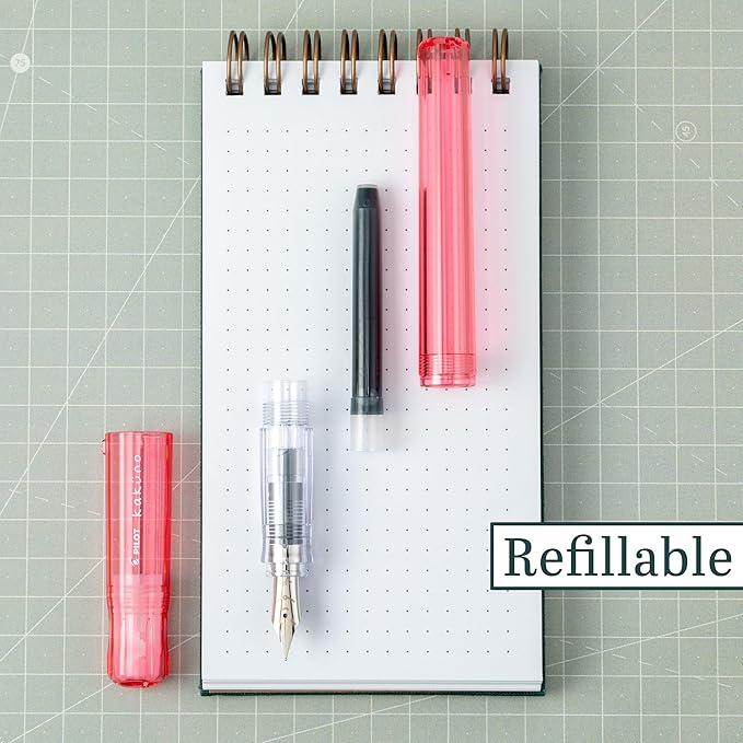 Pilot Kakuno Fountain Pen, Coral Barrel, Fine Nib