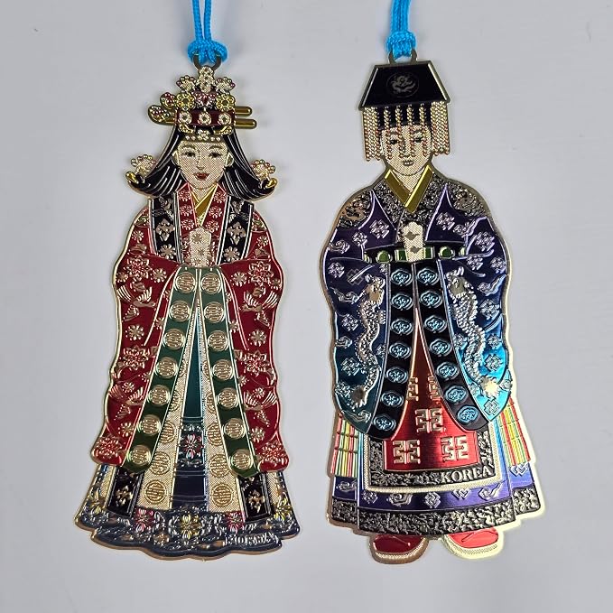 Korean Hanbok Bookmark 5 Pack with Tassels, Traditional Costume Character Page Holder, Cute Bookmarks for Women, Book Stuff, Reading Accessories for Book Lovers, Bible Bookmarks