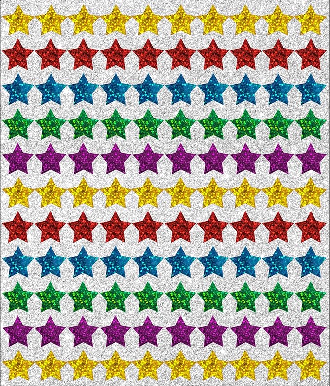 Carson Dellosa 440 Dazzle Stickers, Colorful Stars for Crafts, Scrapbooking, Potty Training, Teacher Planner, Reward Chart for Kids, and School Supplies, Classroom Must Haves