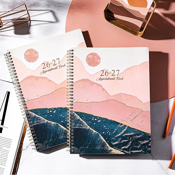 Appointment Book 2026-2027 - Appointment Book from Jul. 2026 - Jun. 2027, 2026-2027 Appointment Planner with 30-Minute Increments, 9" x 11", Twin-Wire Binding + Colorful Tabs + Pocket