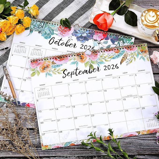 2026-2027 Calendar - July 2026 - December 2027, 14.6'' x 11.4'', Wall Calendar 2026-2027, Twin-Wire Binding, 18 Months Calendar, Premium Paper