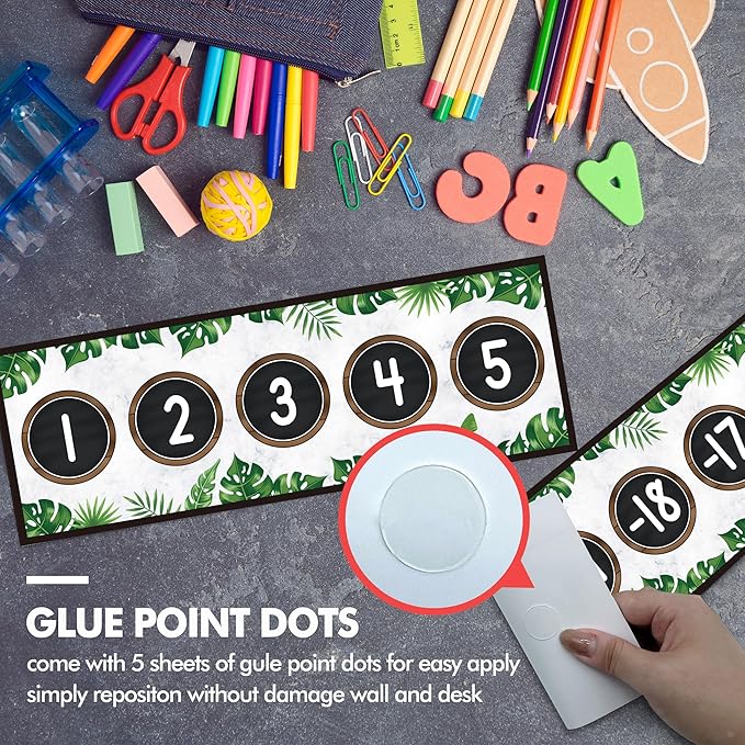 29 Pieces Number Line for Classroom Wall -20 to 120 Number Line Bulletin Board Border Simply Boho Classroom Decorations Math Posters for Teachers