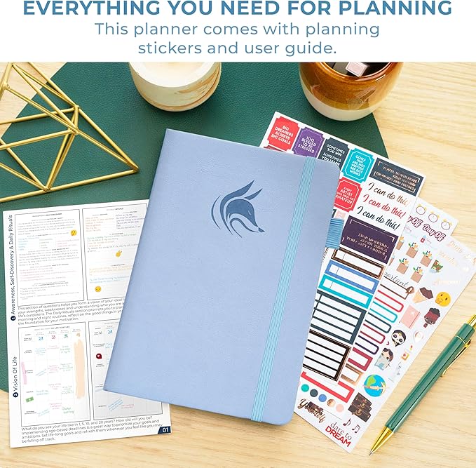 Clever Fox Dated Hourly Weekly Planner 2026 – Daily, Monthly & Yearly Agenda Organizer with Time Slots – Hardcover Journal, A5 Size (Periwinkle)