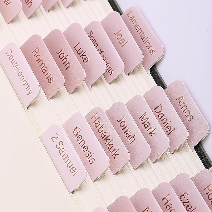 Mr. Pen- Bible Tabs, 75 Tabs, Pink Shades, Gold Foil Lettering, Laminated Bible Tabs for Women and Men, Bible Tabs for Study Bible, Bible Index Tabs, Bible Book Tabs, Bible Labels Tabs