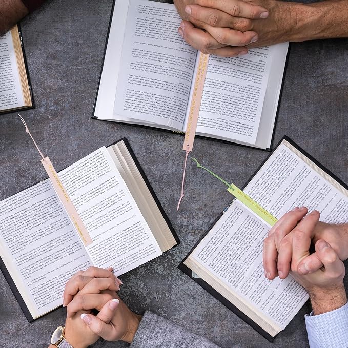 10PCS Leather Bookmark Bible Bookmarks for Reading Women Men Book Lovers Christian Gifts,Cute Page Markers Book Marks Religious Christian Bookmarks Inspirational Bible Verse Scripture (Warm-Toned-2)