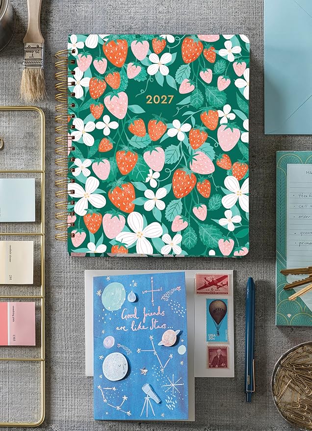 High Note 2027 Planner, 17-Month Weekly & Monthly Hardcover Planner: August 2026 to December 2027, 9" x 10", Fruits with Notes, Lists & Reference Pages + Sticker Sheet
