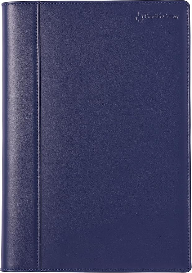 B6 Franklin Planner Organizer, One Page Per Day Leather, Starts January 2025, Navy 86311