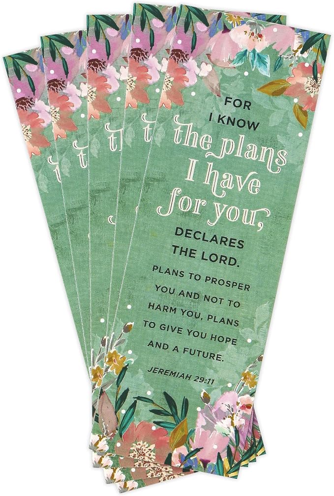 Salt & Light, Jeremiah 29:11 for I Know The Plans Floral Bookmarks, 2 x 6 inches, 25 Bookmarks