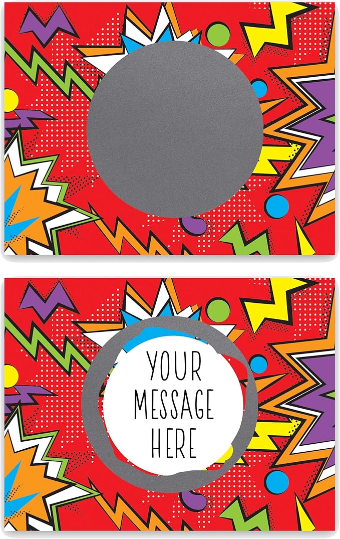 My Scratch Offs 50 Pack Zig Zag Red DIY Custom Make Your Own Scratch Off Cards for Teacher Supplies, Classroom Must Haves, Motivational Cards for Students & Small Business