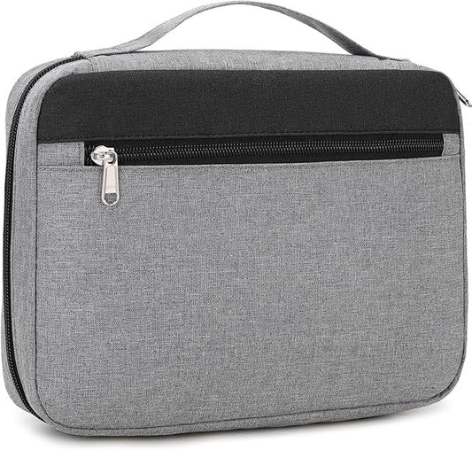 JIANYA Bible Cover Case for Women and Men, Bible Book Carrying Case Church Bag Bible Protective with Handle and Pocket, Grey