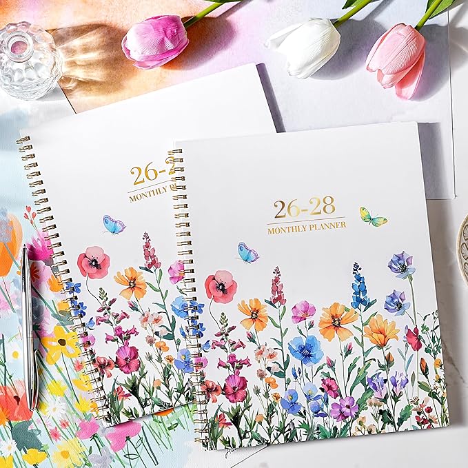 2026-2028 Monthly Planner/Calendar - 2 Year Monthly Planner 2026-2028, Jul. 2026 - Jun. 2028, 9" × 11" Calendar Planner 24 Months with Tabs, Twin-Wire Binding, Double-Side Pocket, Holiday ＆ Note Pages