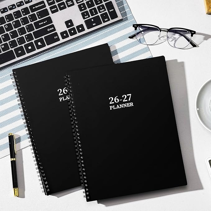 Planner 2026-2027 - Academic Planner 2026-2027, July 2026 - June 2027, 9" x 11", 26-27 Planner Weekly and Monthly, 26-27 Calendar Planners with Colorful Tabs, Pocket - Black