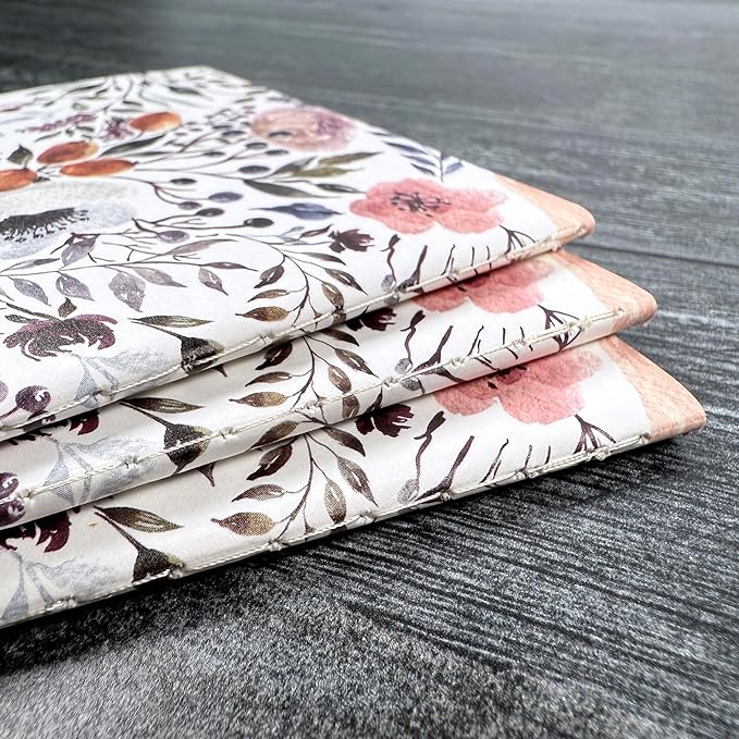 RICCO BELLO Travelers Notebook Refill Inserts, Floral Weekly To Do Undated Calendar, 4.25 x 8.25 inches (Set of 3)