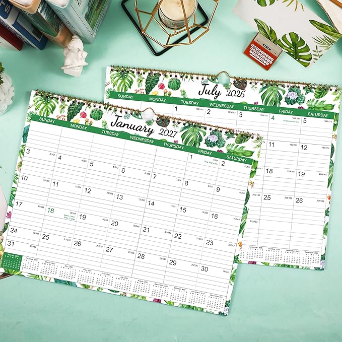 2026-2027 Wall Calendar - 2026-2027 Calendar from July 2026 - Deccember 2027, 14.8 "x11.4", Large Ruled Blocks Perfect for Planning and Organizing for Home or Office