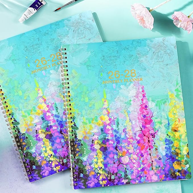 2026-2028 Monthly Planner - 2 Year Monthly Planner/Calendar 2026-2028, July 2026 - June 2028, 11" x 9", 24 Months Calendar, Yearly planners, Tabs, Inner Pocket, Twin-wire Binding - Oil Painting