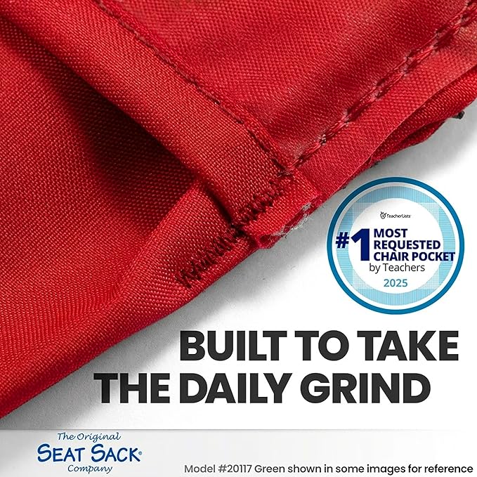 Seat Sack Elastic Back Storage Pocket, 12 to 17 Inches, Red