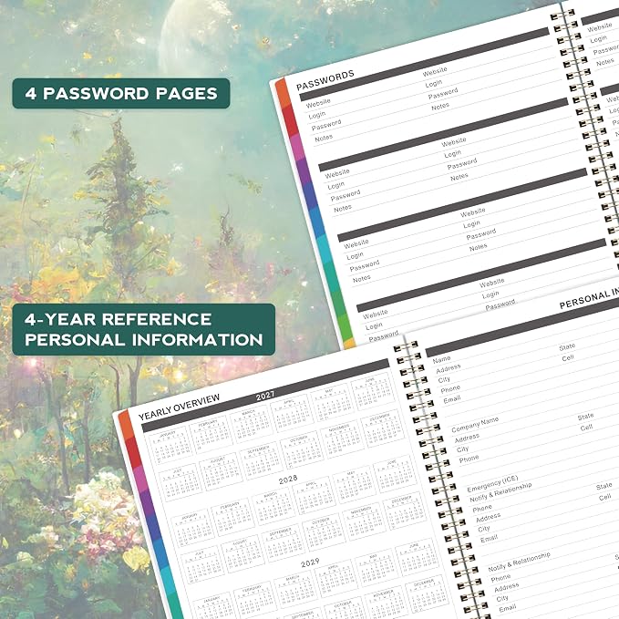 2027-2029 Monthly Planner/Calendar - 3 Year Monthly Planner 2027-2029, Jan.2027 - Dec.2029, 9" x 11", 3 Year Calendar 2027-2028-2029 Monthly Planner with 36-Month Tabs, Inner Pocket - Dreaming Moonlight