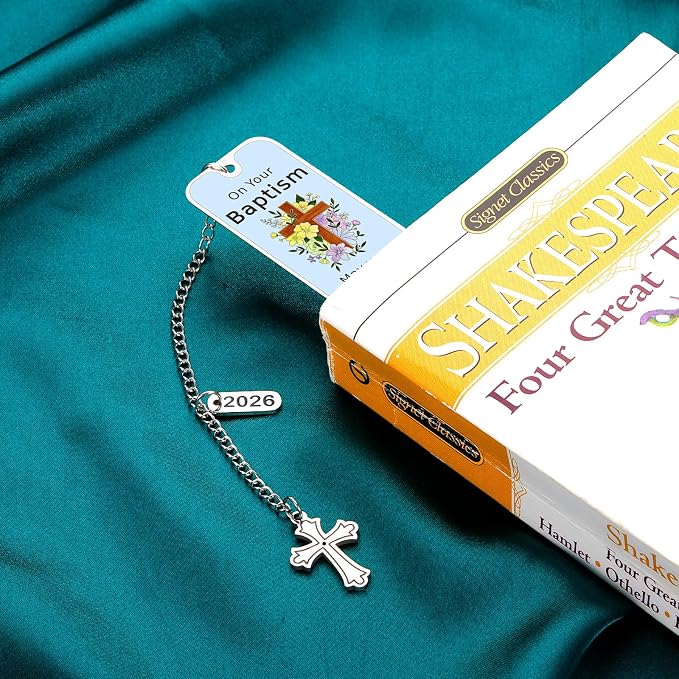 Baptism Gifts for Boys Girl Baptism Gifts for Men Women Youth from Godparent Catholic LDS Christening Gift Christian Faith Cross Bookmark for Baptized Keepsake Baptism Gift Idea Baptism Party Favors