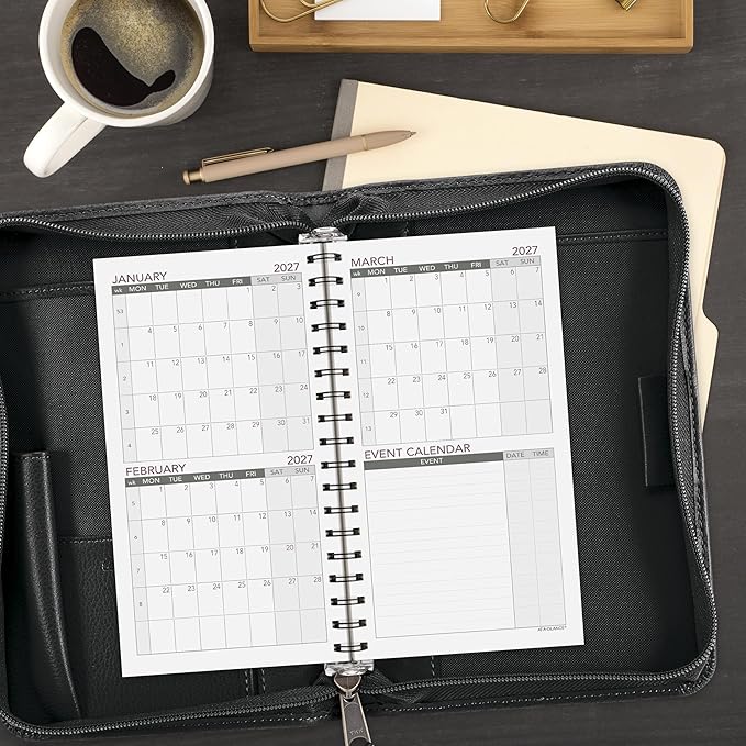AT-A-GLANCE 2027 Planner Refill, Weekly, 3.25" x 6.5", Portable Size 2, Tabbed (064-287-27)