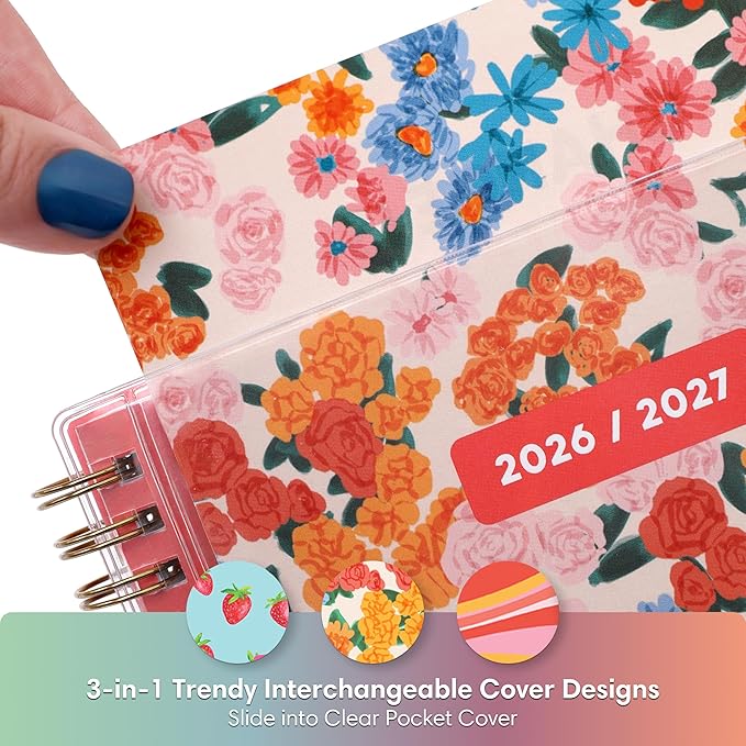 Blue Sky Gen Z 2026-2027 Weekly and Monthly Academic Year Planner Calendar, July 2026 - June 2027, 8.5" x 11", Flexible Interchangeable Cover, Wirebound, Laminated Tabs, Storage Pocket, Gladys