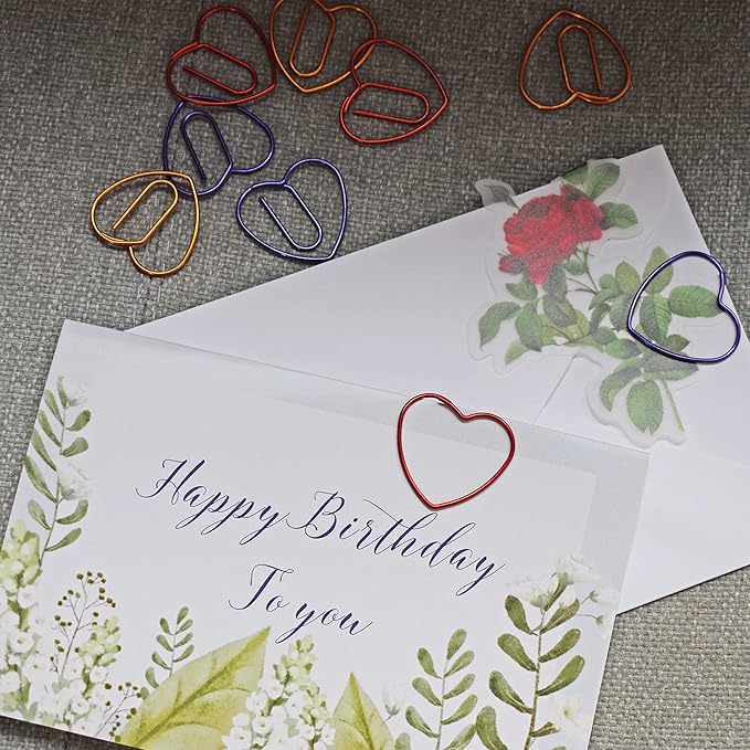 Purple Heart Paper Clips (50 Pcs), Mothers Day Teacher Appreciation Gifts