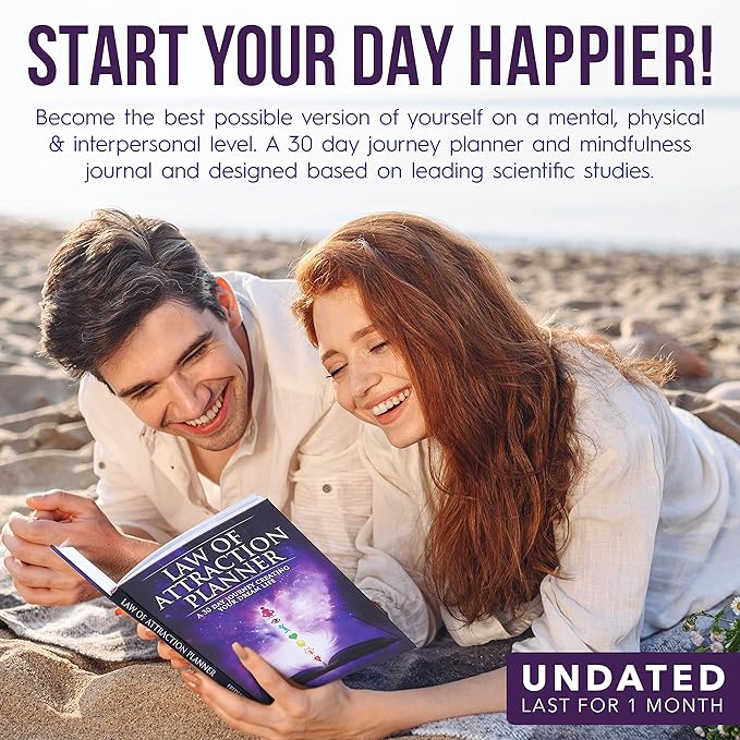 Law of Attraction Planner and Manifestation Journal - A 30 Day Journey Manifesting Your Dream Life, Goal, Positivity, Affirmation & Happiness | Daily Guided & Gratitude Journal, Foldable Vision Board