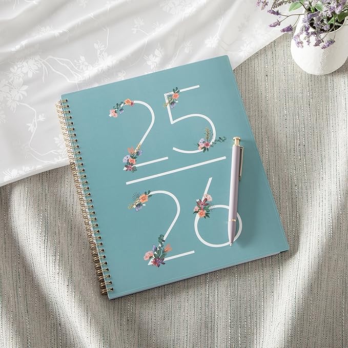 Blue Sky 2025-2026 Weekly and Monthly Academic Year Planner Calendar, July 2025 - June 2026, 5.875" x 8.625", Frosted Flexible Cover, Wirebound, Laminated Tabs, Greta