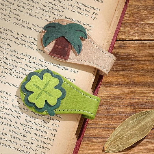 2PCS Leather Magnetic Bookmarks for Women, Personalized Leather Bookmark, PU Magnet Bookmark Clips Book Holder