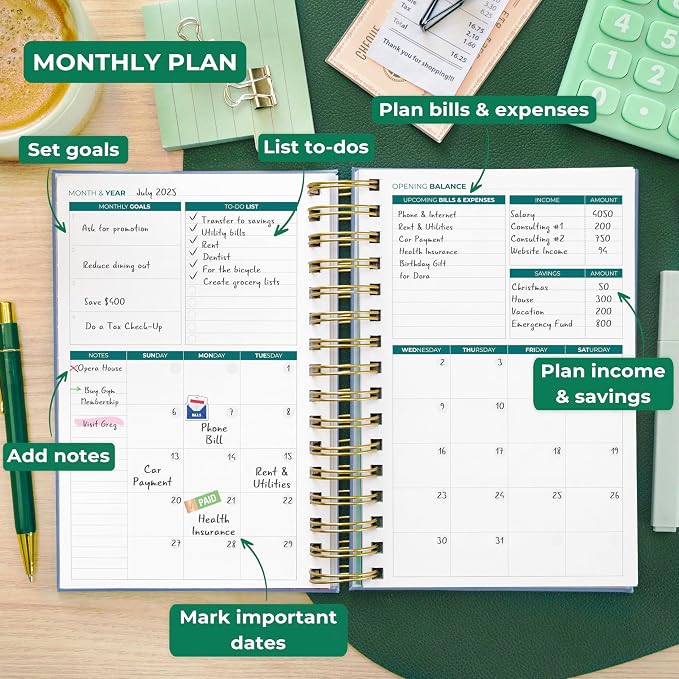 Clever Fox Budget Planner & Monthly Bill Organizer With Pockets. Expense Tracker, Budgeting Journal & Financial Book. Medium, 5.1x8.2" (Lavender)