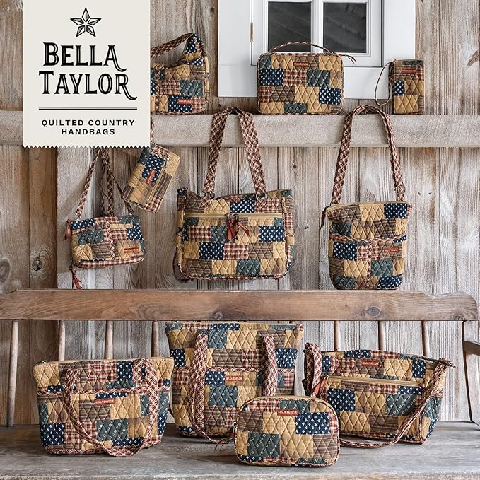 Bella Taylor Quilted Bible Cover for Women - Large Study Bible Case - Primitive Patch