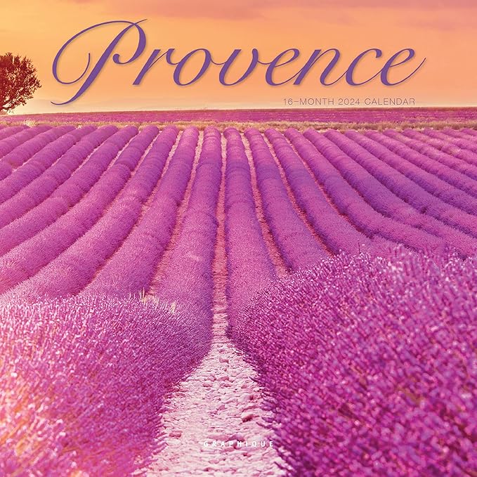 Graphique 2024 Provence Mini Wall Calendar | 7” x 7” | Thick Paper | Home & Office Organizer | Large Monthly Grid | 3 Languages & Marked Holidays | 4 Month Preview Page for 2025