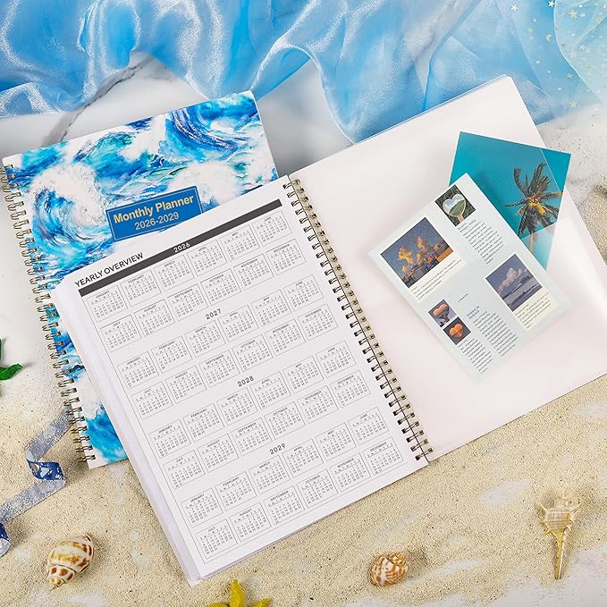 2026-2029 Monthly Planner/Calendar - Jul 2026 - Jun 2029, 3 Year Monthly Planner (36 Months) with Tabs ＆ Two-Side Pockets, 9" x 11", Twin-Wire Binding, Celebrity Quotes, Great for Long-Term Planning