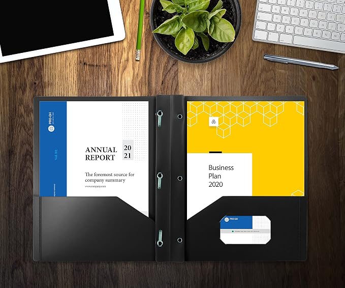 Better Office Products Poly 2 Pocket Folders with Prongs, Heavyweight, 36 Pieces, Assorted Primary Colors