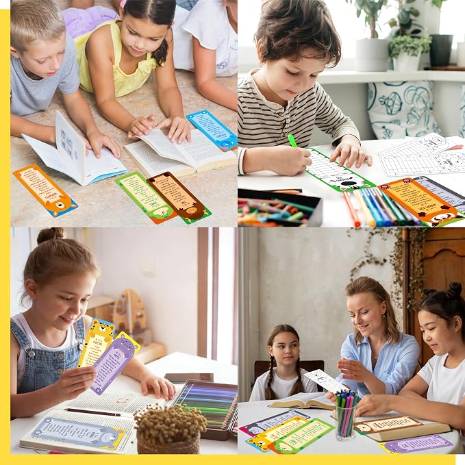 120 PCS Animal Fact Bookmarks, 30 Animal Designs Double-Sided Paper Bookmarks with PET Film, Reading Log Marks for Kids, Students, Adults, Book Lovers (2.4” x 6.1”)