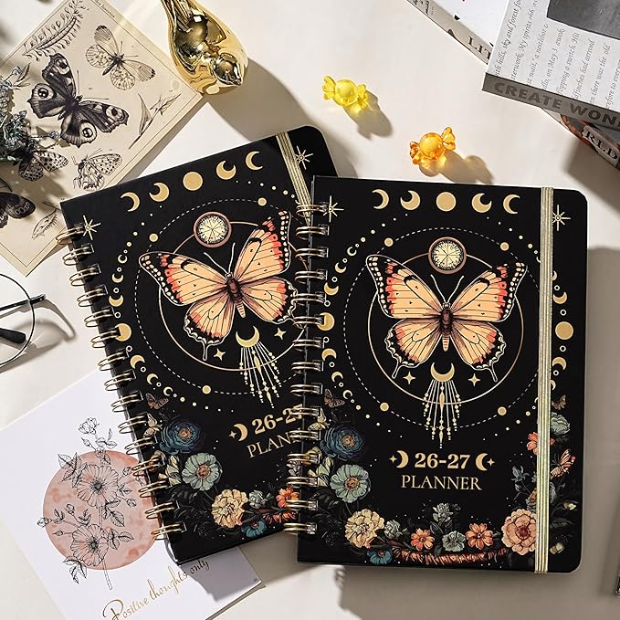 2026-2027 Planner - Academic Planner 2026-2027, July 2026 - June 2027, 6.4" x 8.5", Weekly and Monthly with Tabs, Back Pocket + Thick Paper - Butterfly