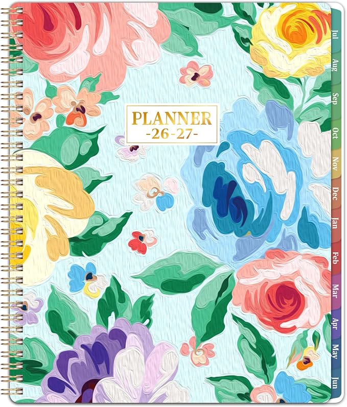 2026-2027 Planner - From JUL 2026 to JUN 2027, 9" x 11", Weekly and Monthly Calendar 26-27, Academic Planner 2026-2027 with Colorful Monthly Tabs, Inner Pocket, Twin-Wire Binding