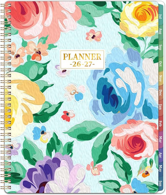2026-2027 Planner - From JUL 2026 to JUN 2027, 9" x 11", Weekly and Monthly Calendar 26-27, Academic Planner 2026-2027 with Colorful Monthly Tabs, Inner Pocket, Twin-Wire Binding
