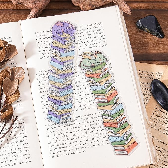 Fantasy Dragon Bookmark Gifts - 6 Pcs Cute Cartoon Animals Bookmarks for Kids Women Men Book Lovers Books Marks Page Clips for Birthday Christmas Classroom Office Reading Accessories