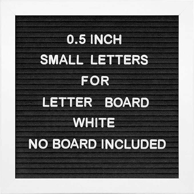 Letter Set Only - Pre-cut 0.5 Inch(1/2”) Tall White Letters 492pcs with Canvas Bag(No Board Included)
