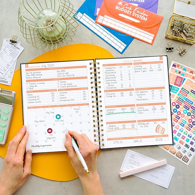 Clever Fox Budget Planner – Coiled Finance Book, Monthly Financial Journal, Budgeting Organizer & Expense Tracker Notebook, 8.5x9.5″ (Black)