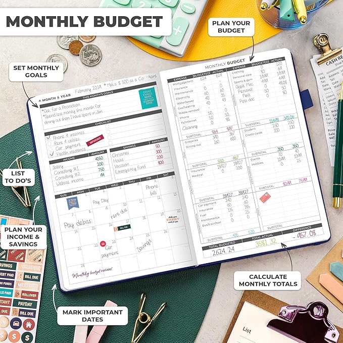 Clever Fox Budget Planner - Expense Tracker Notebook. Monthly Budgeting Organizer, Finance Logbook & Accounts Book, Bill Tracker, A5 (Dark Blue)