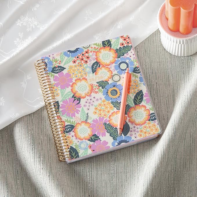 Blue Sky Livewell Weekly and Monthly Academic Year Planner Calendar, July - June, Flexible Cover, Wirebound, Colorful Interior, Laminated Tabs, Storage Pocket, Includes Stickers, Charmie (Charmie- 2025/2026, 7" x 9")