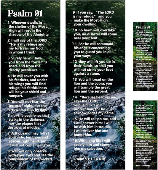 Gueevin 70 Pcs Psalm 91 Bookmarks Christian Bookmarks with Bible Verse Quotes Religious About Protection for Christian Gift Men Women Military Firefighters EMS Paramedics Policemen